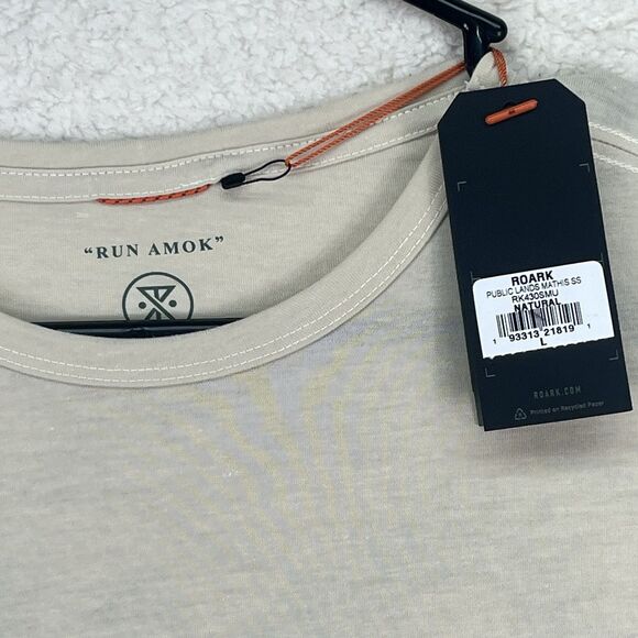 Roark Run Amok with Public Lands Mathis SS  t shirt size Large NATURAL color $55 - Picture 5 of 5